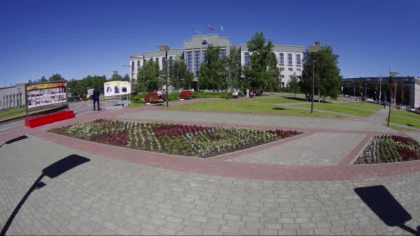 Surgut Gebouw Van Gemeenteraad — Stockvideo