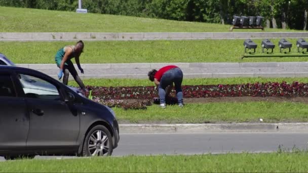 Surgut Monumento Fondatori Della Città — Video Stock