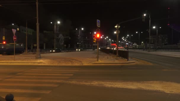 Ekaterinburg Stadionu Arena Zimě Noci — Stock video