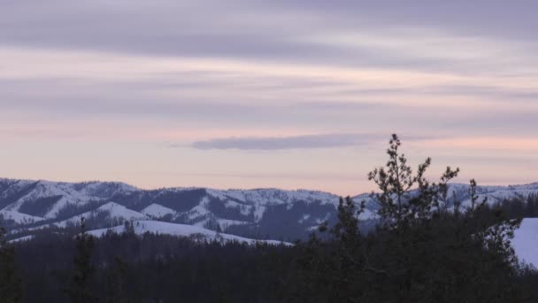 Montañas Urales Invierno Amanecer — Vídeos de Stock