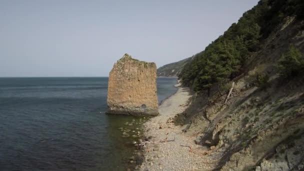 Denkmal Der Natur Segel Felsen Oder Parus Felsen Luftbild — Stockvideo