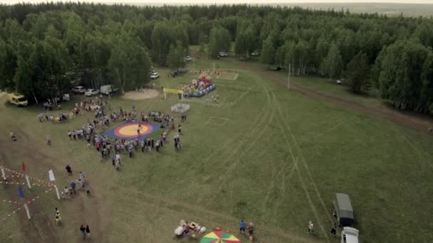 Volksfeste Baschkirien Sabantuy Der Feiertag Des Pflugs Luftbild — Stockvideo