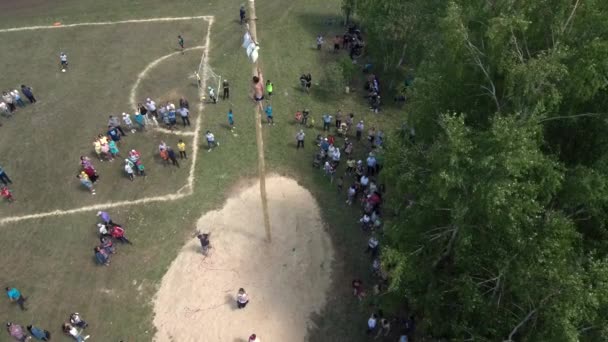 Festivais Populares Bashkiria Sabantuy Férias Arado Vista Aérea — Vídeo de Stock