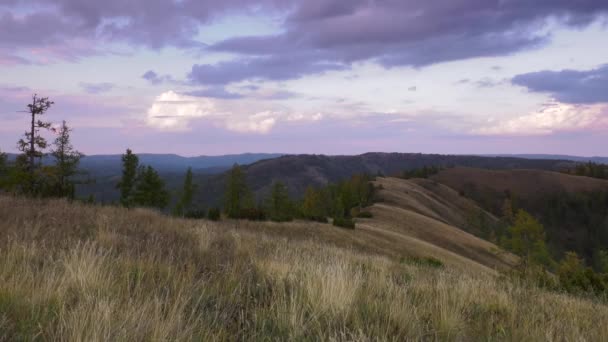 Oural Sud Montagnes Automne Coucher Soleil — Video