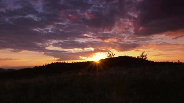 South Urals Autumn Mountains Sunset Continuation — Stock Video