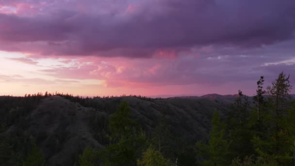 南乌拉尔 秋天的山在日落 — 图库视频影像