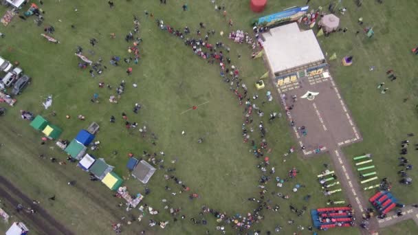 Festivais Populares Bashkiria Sabantuy Férias Arado Vista Aérea — Vídeo de Stock