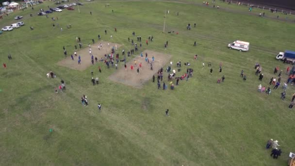 Festiwale Folklorystyczne Bashkiria Sabantuy Święto Pług Widok Lotu Ptaka — Wideo stockowe