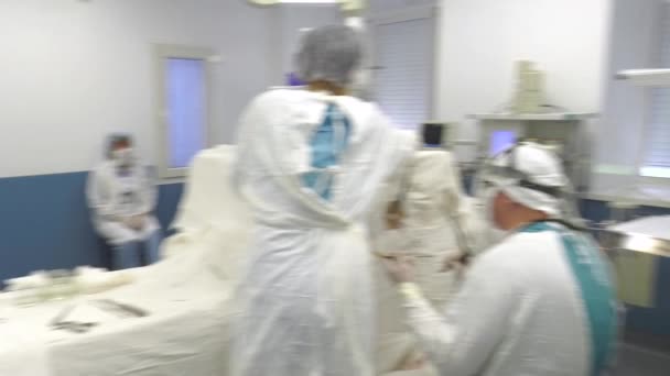 Cirugía Médico Realiza Cirugía Panorama — Vídeo de stock