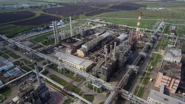 Gazprom Neftekhim Salavat Widok Lotu Ptaka Kompleks Petrochemiczny — Zdjęcie stockowe