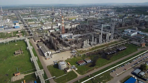 Gazprom Neftekhim Salavat Widok Lotu Ptaka Kompleks Petrochemiczny — Zdjęcie stockowe
