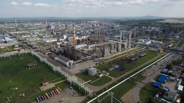 Gazprom Neftekhim Salavat Widok Lotu Ptaka Kompleks Petrochemiczny — Zdjęcie stockowe