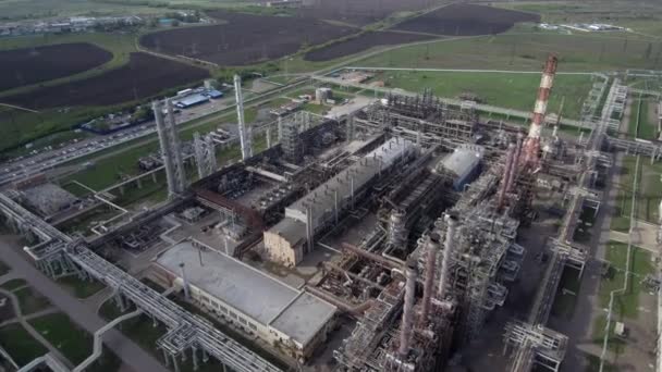 Gazprom Neftekhim Salavat Aerial View Petrochemical Complex — Stock Video