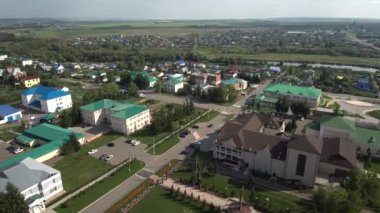 Tataristan. Cheremshan Köyü. Havadan görünüm.