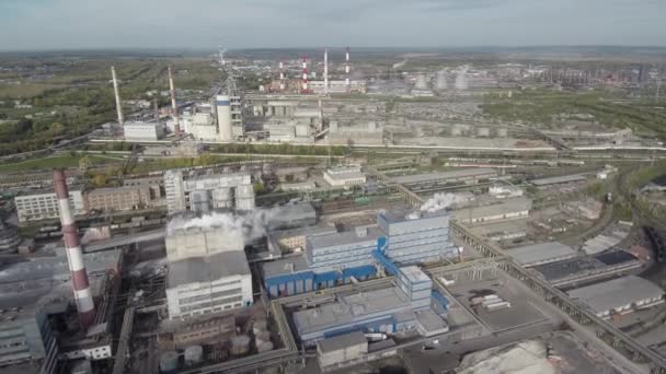 Пролет Над Заводом Производству Соды Цементного Завода — стоковое видео