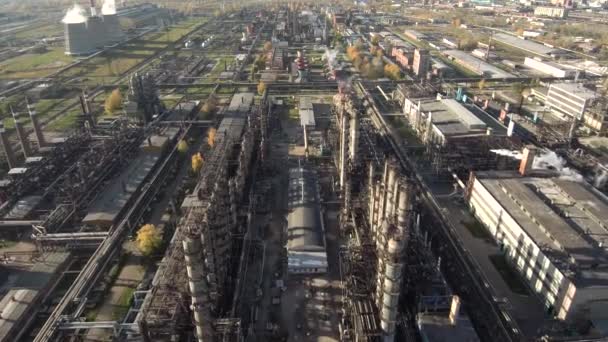 Sterlitamak Petrochemische Fabriek Luchtzicht — Stockvideo