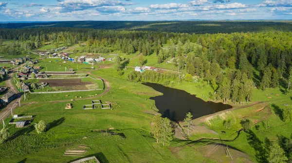 Rural life. South Urals. Bashkir village of Kyzlar-Birgan in spring.