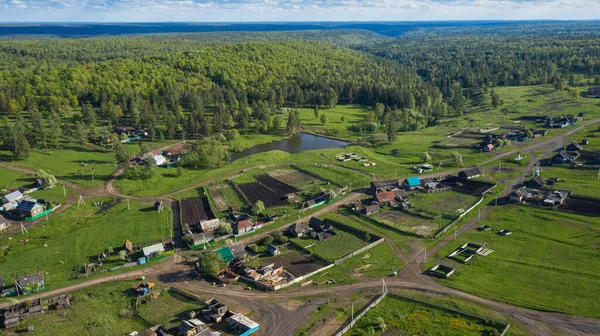 Rural life. South Urals. Bashkir village of Kyzlar-Birgan in spring.