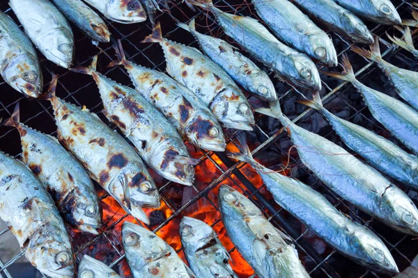 Fresh Fish Sea Grill Fireplace — Stock Photo, Image