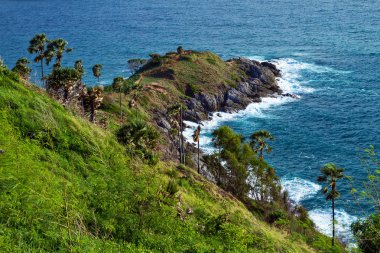 güzel bir plaj ve tropikal deniz, Phuket, Tayland.