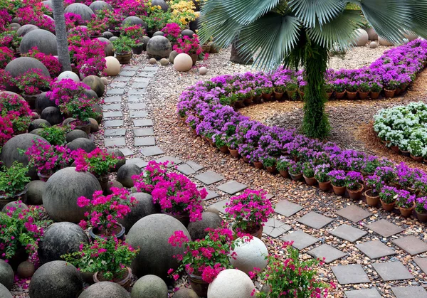 Vertical gardening decor in the park.