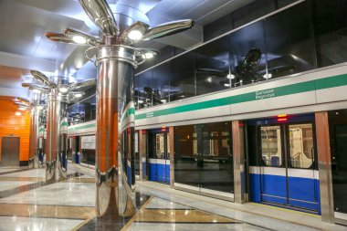 Saint Petersburg, Rusya. Metro istasyonu Novokrestovskaya