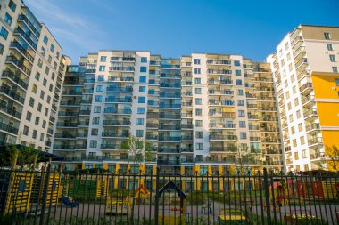 St. Petersburg, Rusya. Yeni binaların ve yeni dairelerin manzarası