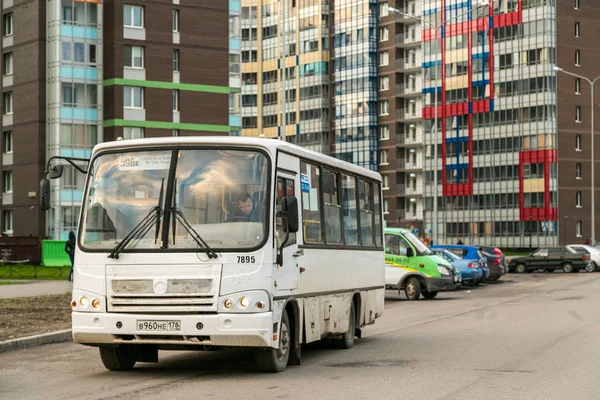 St. Petersburg, Rusya. Yeni binalar ve Kudrovo alanında yeni daire görünümünü