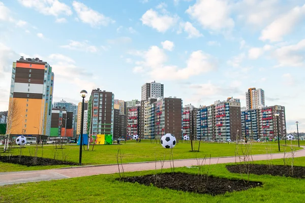 Petersburg Rusland Weergave Van Nieuwe Gebouwen Nieuwe Appartementen Het Gebied — Stockfoto