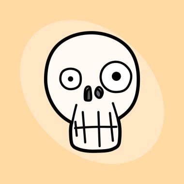 Basit çizgi film kafatası. Vektör çizim.