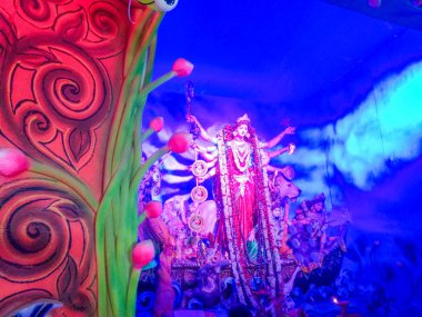 Durga Idol - Durga puja Navrata, Batı Bengal, Hindistan