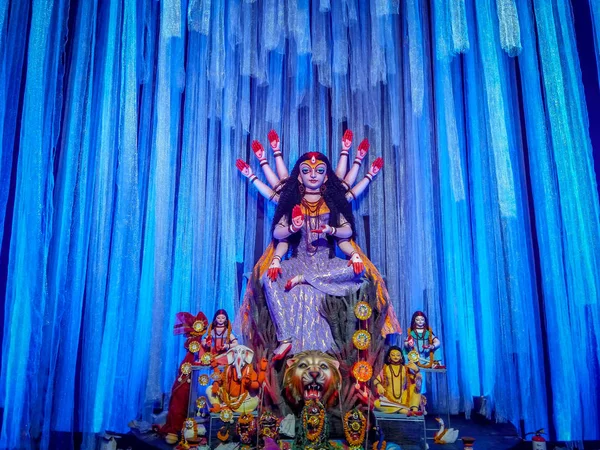 Πήλινο Ειδώλιο Από Κυρίου Durga Κατά Διάρκεια Της Durga Puja — Φωτογραφία Αρχείου