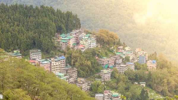 Pohled Ptačí Perspektivy Gangtok Hlavním Městě Sikkim Indie — Stock fotografie