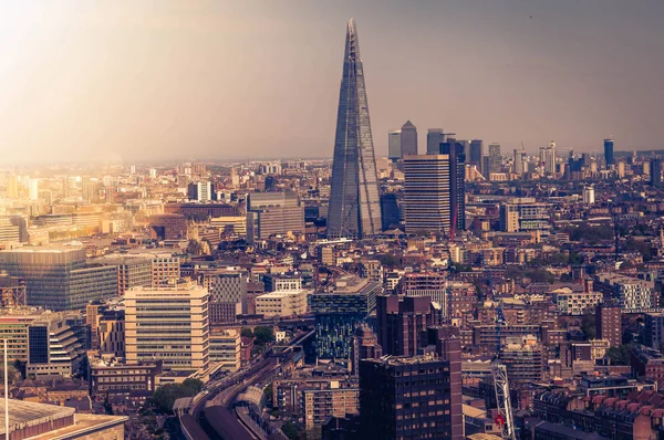 Impresionante Vista Cinematográfica Del Horizonte Paisaje Urbano Londres Desde Rascacielos — Foto de Stock