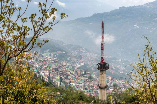 Una Vista Ciudad Gangtok Desde Ganesh Tok — Foto de Stock