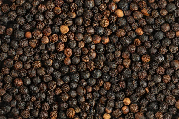 Detail Macro Heap Dried Black Pepper Piper Nigrum Peppercorns — Stock Photo, Image