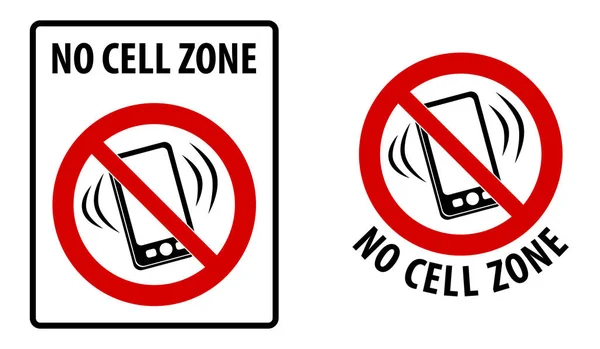 Geen Cel Zone Teken Eenvoudige Zwarte Lijnen Tekenen Van Mobiele — Stockvector