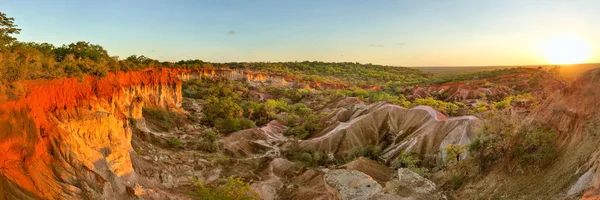 Hoge Resolutie Breed Panorama Van Marafa Hell Kitchen Canyon Zonsondergang — Stockfoto