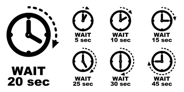 Warten Innehalten Zeitvertreib Einfaches Uhr Symbol Mit Pfeil Der Sekunden — Stockvektor