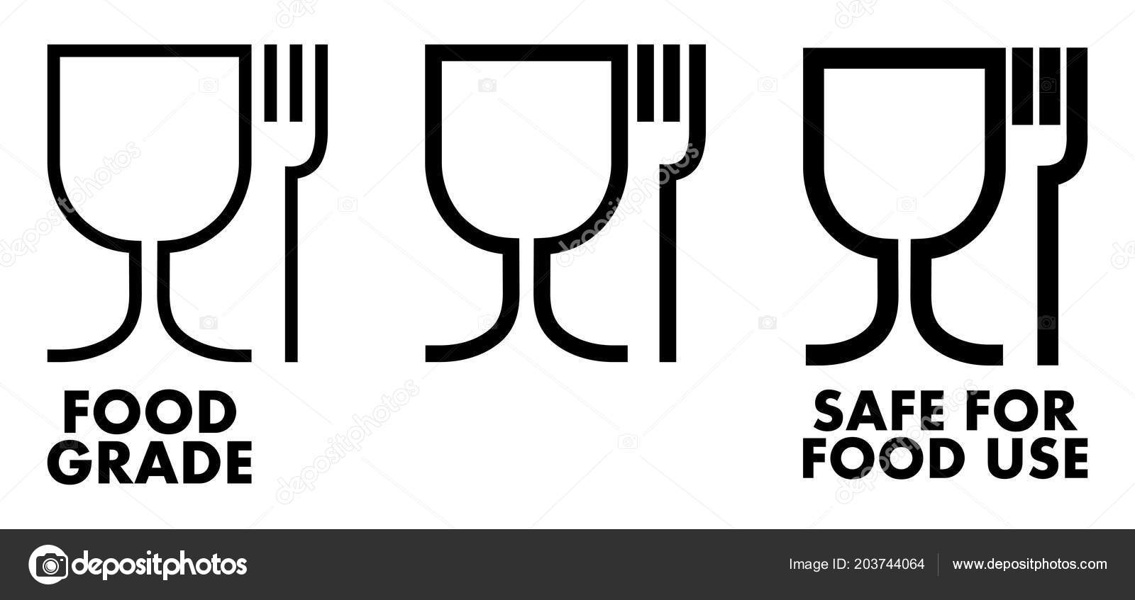 Icon Fork Symbol Food Safe Material Sign Wine Glass Fork Symbol