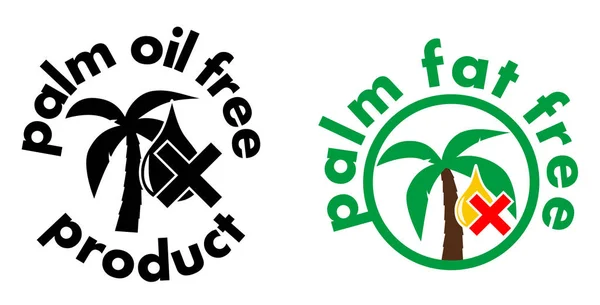 Aceite Palma Icono Producto Libre Grasa Árbol Símbolo Gota Con — Vector de stock