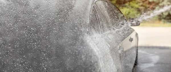 Fondo Lavado Coches Gotas Agua Izquierda Lugar Para Texto Gradiente — Foto de Stock