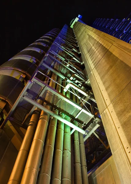 Londres Reino Unido Outubro 2006 Edifício Lloyd Out Building Iluminado — Fotografia de Stock