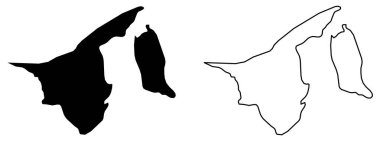 Basit (sadece keskin köşeler) Brunei vektör çizim haritası. Mercat