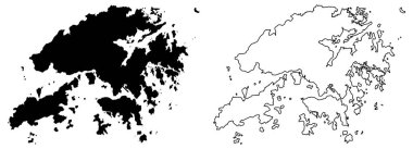 Basit (sadece keskin köşeler) Hongkong Haritası (Hong Kong Special A