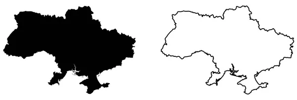 Simples (apenas cantos afiados) mapa da Ucrânia desenho vetorial. Merca. —  Vetores de Stock