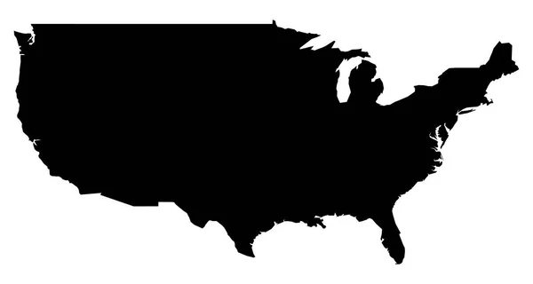 Simple (only sharp corners) map of United States (without Alaska — стоковый вектор