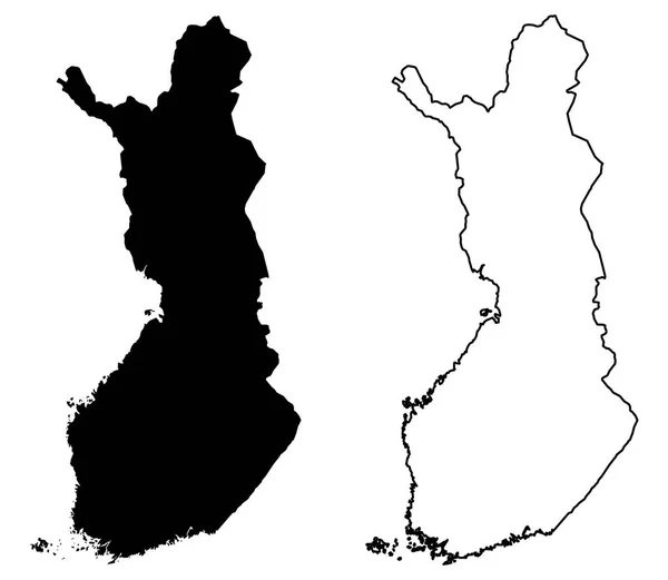 Sederhana (hanya sudut tajam) peta vektor Finlandia. Merca - Stok Vektor