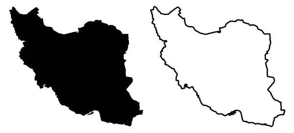 Mapa simples (apenas cantos afiados) República Islâmica do Irã vecto —  Vetores de Stock