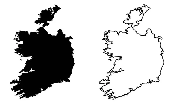 Mappa semplice (solo angoli taglienti) - Repubblica d'Irlanda (senza — Vettoriale Stock